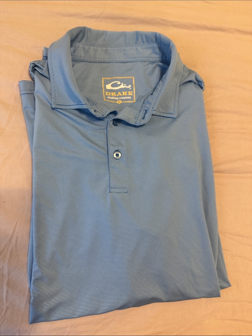 Drake Blue Micro-Striped Polo